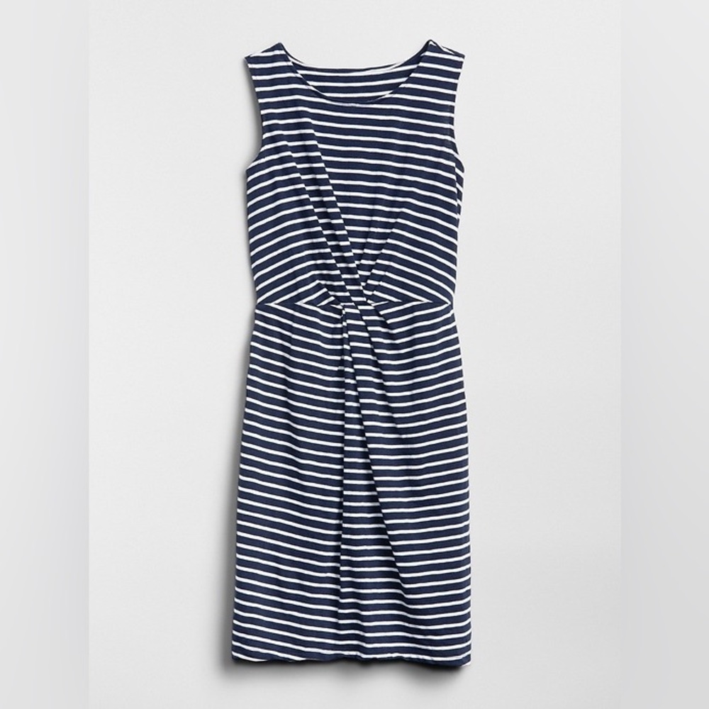 GAP striped pinched wait dress